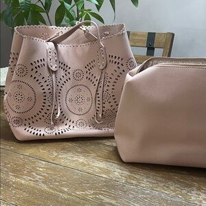 Urban Expressions Blush Pink Laser-Cut Tote